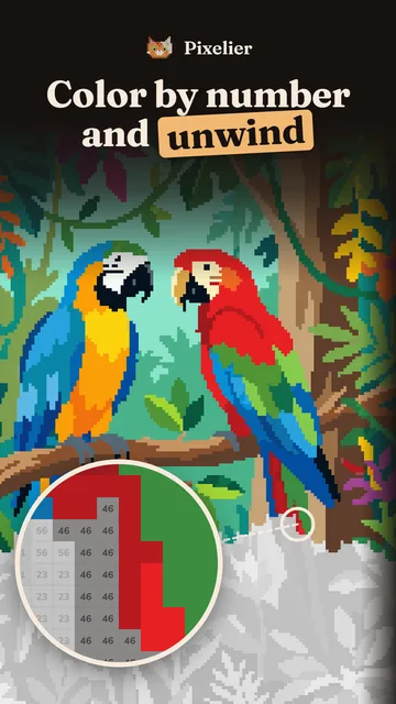 Painting a pixel picture by numbers