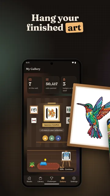 The painting of the day on the home screen